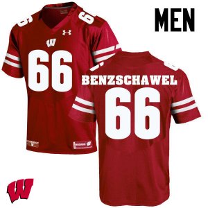 Men's Wisconsin Badgers NCAA #66 Beau Benzschawel Red Authentic Under Armour Stitched College Football Jersey ZV31K31WF